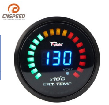 2寸（52mm)數顯二合一尾氣表汽車儀表帶電壓顯示改裝儀表