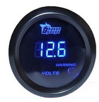 熱銷通用汽車儀表 改裝賽車儀表2英寸52MM 數字藍光顯示電壓表