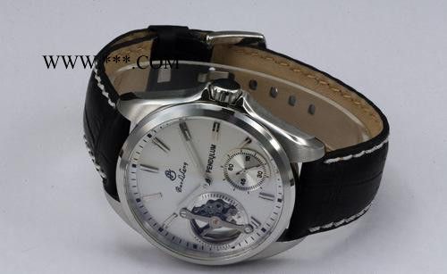 陀飛輪機械表男士手表寶麗瓏品牌不銹鋼真皮大表盤表批發定制可貼牌