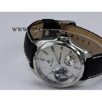 陀飛輪機械表男士手表寶麗瓏品牌不銹鋼真皮大表盤表批發定制可貼牌