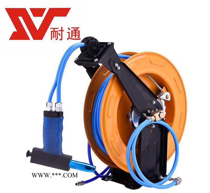 耐通水氣混合雙管鼓槍 混合繞線器卷管器高壓洗車水槍 水氣一體鼓