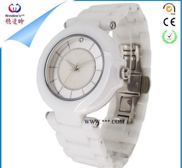 進口針陶瓷 商務女士手表 進口石英機芯 **褪色 鍍膜玻璃 3ATM