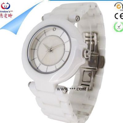 進口針陶瓷 商務女士手表 進口石英機芯 **褪色 鍍膜玻璃 3ATM