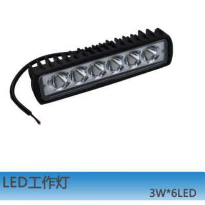 跨境專供汽車led一字排工作燈18w6燈摩托車越野車改裝檢修射燈